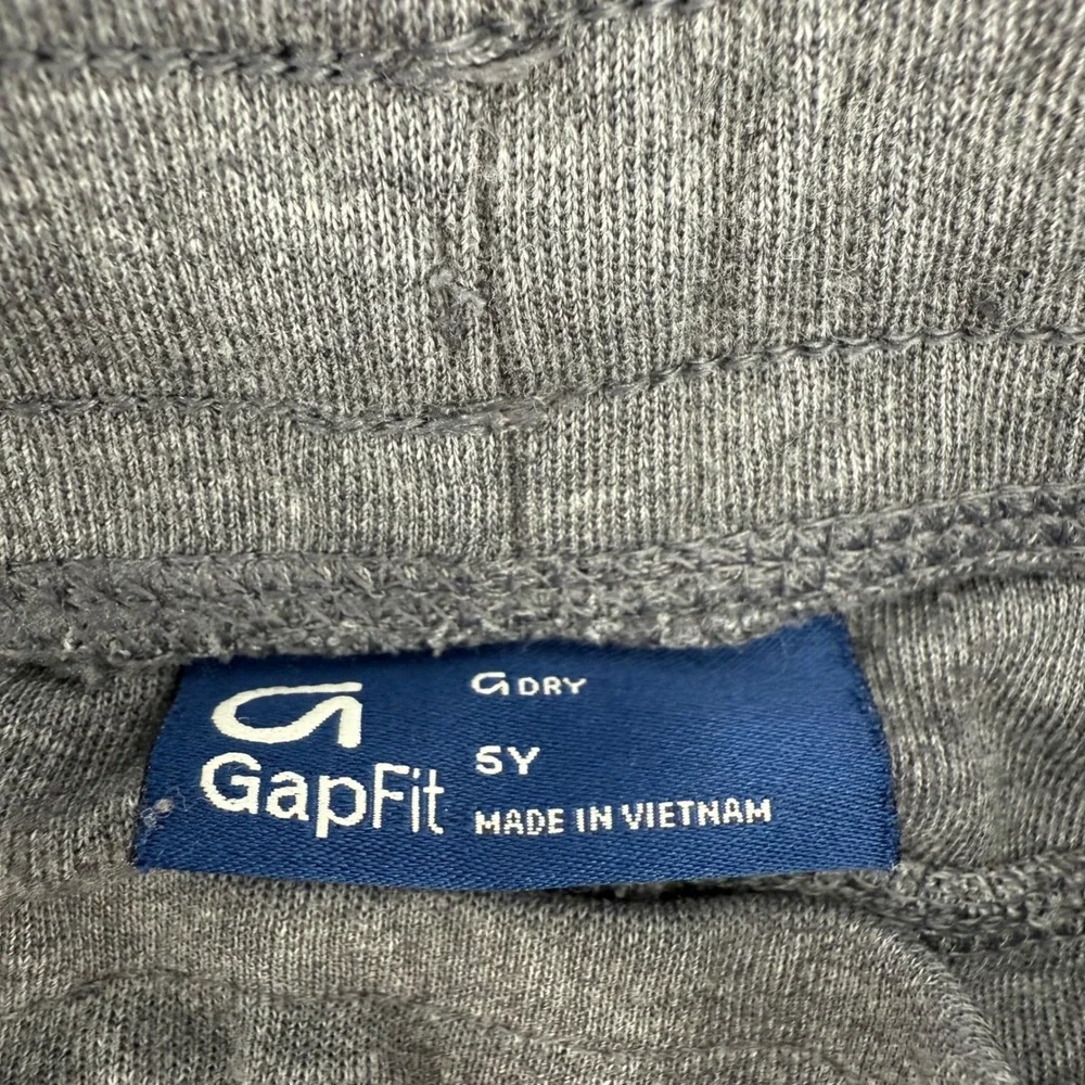 GapFit Boys‎ Grey Athletic Jogger Pants Zip Pockets Drawstring Size 5